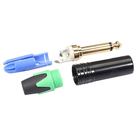 2 Pieces 6.35mm 1/4 inch Stereo Jack Plug For DIY Audio Soldering For Microphone Guitar