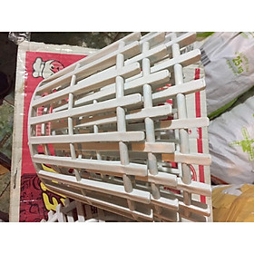 Combo 10 chậu nhựa giả gỗ phi 25 cm màu trắng