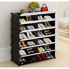 Mua Tủ giày lắp ghép 12 ngăn - Đen cửa trắng trong 12N