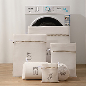Bộ 6 Túi Giặt Siêu Giày 3 Lớp Cao Cấp - Combo 6 Túi Lưới Bảo Vệ Quần Áo Dùng Cho Máy Giặt Siêu Bền Tiện Dụng - NXD21