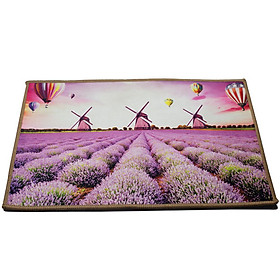 Thảm Lót Sàn Chùi Chân Họa Tiết 3D Hoa Lavender