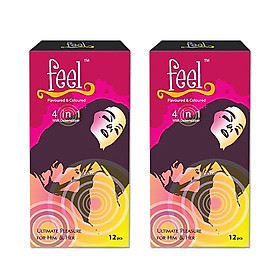 Bộ 2 Bao cao su malaysia Feel - Bao cao su kéo dài thời gian quan hệ ( Hộp 12 chiếc )