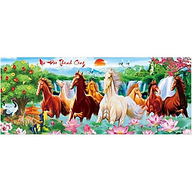 Tranh đính đá MÃ ĐÁO THÀNH CÔNG 110x50cm tự đính