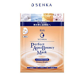 Mặt nạ Senka cấp ẩm dưỡng trắng và đàn hồi Perfect Aqua Bouncy Mask Bouncy Bright 23g