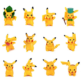 Mô hình Pokemon 12 Pikachu vui vẻ trang trí sinh nhật