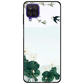 Ốp lưng dành cho Samsung Galaxy A12 - A21s - A31 - mẫu Sen Trắng Chim Én