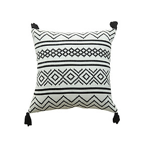 Mua Gối Tựa Lưng Bắc Âu Họa Tiết Dệt Moroccan Chenille Tua Rua Sang Trọng