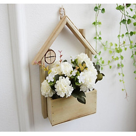 Mua Hoa giả  giỏ hoa gỗ cắm sẵn nhiều mẫu trang trí để bàn  treo tường  decor phong cách mới GH-01