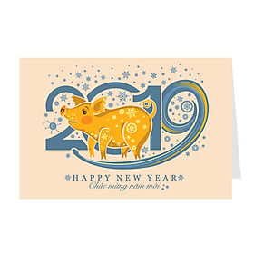 Combo 2c thiệp Tết, thiệp năm mới Grey 12-TT18