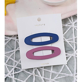 Sét 2 Kẹp tóc mái xuất khẩu Song An Eco KAH104 - Mã 5 Tím - Xanh đậm