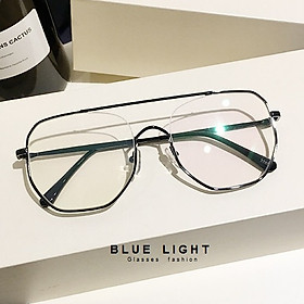 Kính Giả Cận, Gọng Kính Cận Nam Nữ Mắt Vuông To Gọng Đen Khung Ngang Không Độ Hàn Quốc - BLUE LIGHT SHOP