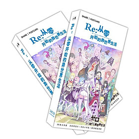 Hộp ảnh postcard anime chibi Re:Zero Bắt đầu lại ở thế giới khác tặng thẻ Vcone