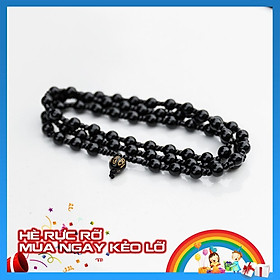 Vòng chuỗi hạt đeo tay phong thủy cho nam nữ đá Obsidian phát lộc VT0009 - phát tài