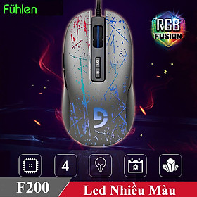 Hình ảnh Chuột gaming chơi game có dây Fuhlen F200 3200DPI Led nhiều màu tem Ninza - Hàng chính hãng
