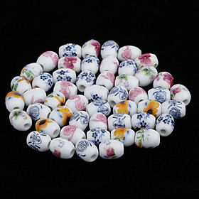 50Pcs 13 x 10mm Oval Shaped Porcelain Ceramic Beads Jewelry Making Supply for DIY Beading Projects, Bracelets, Necklaces, Earrings & Other Jewelries