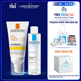 Bộ đôi kem chống nắng và làm sạch La Roche-Posay (Anthelios Anti-Imperfection 50ml & Micellar Water Ultra Sensitive Skin 50ml)
