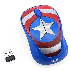 Chuột Không Dây Logitech M238 Captain America - Màu Xanh - Hàng Chính Hãng