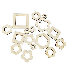 100x Solid Wood Pieces Cutouts Shapes Embellishments Photo Frame DIY Woodworking