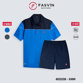 Bộ thun thể thao nam fasvin AB20288.HN cổ bẻ vải thể thao mềm nhẹ co giãn thoải mái, trẻ trung