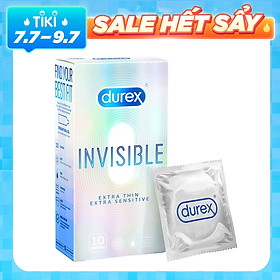 Bao cao su Durex Invisible Extra Thin Extra Sensitive 1 Hộp 10 Bao