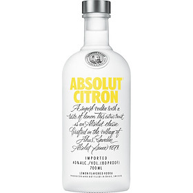 Rượu Vodka Absolut vị Chanh Citron 700ml 40% - Không kèm hộp