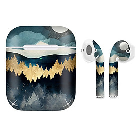 Mua Miếng dán skin chống bẩn cho tai nghe AirPods in hình Đêm chàm giả sơn mài - GSM174 (bản không dây 1 và 2)