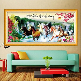Tranh thêu chữ thập mã đáo thành công LV3229 - 148 x 63 cm - chưa thêu