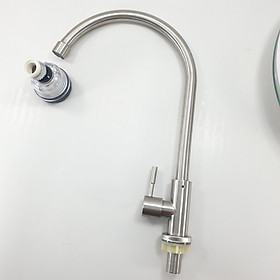 Mua Bộ Vòi Rửa Chén INOX 304 kèm đầu vòi rửa NHỰA TRONG cao cấp  dây cấp nhựa trắng 4 tấc Như hình và video