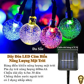 Đèn Led Cảm Biến Năng Lượng Mặt Trời 6,5M 30 Đèn Chống Thấm Nước Treo Trang Trí Gồm 2 Màu Vàng Ấm Và Đa Sắc