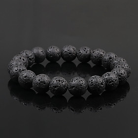 Mua Vòng tay phong thủy đá đen núi lửa đá tự nhiên có kiểm định chất lượng hợp mệnh kim mệnh thủy