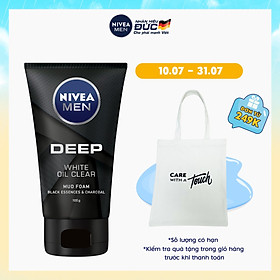 Sữa Rửa Mặt NIVEA MEN DEEP Than Đen Hoạt Tính Hút Nhờn Sáng Da (100G) - 84415