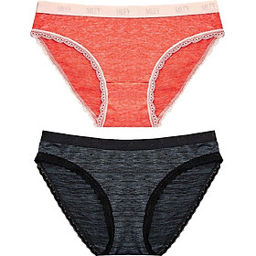 Bộ 2 Quần Lót Thun lạnh Sớ Lụa Miley Lingerie FWS_00 - MÀU ĐEN + CAM