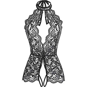Exotic Bodysuit Sexy Lace Stitching Mesh Perspective Bodysuit Fun Sexy Pajamas For Women