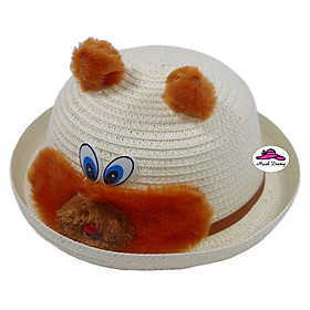 Nón đi biển cho bé dễ thương phối màu đẹp, vành cong chống nắng tốt, chất liệu cói bền chắc, độ đàn hồi tốt