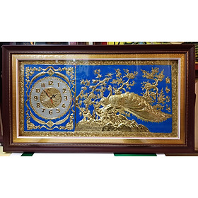Mua Đồng hồ-Tranh đồng vàng liền tấm -Đôi uyên ương ( đôi chim công)