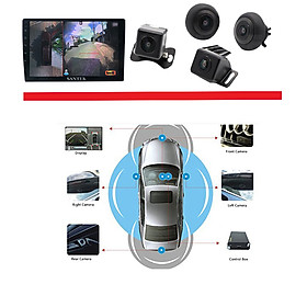Bộ kết hợp màn hình DVD Android và Camera 360 độ 2 trong 1, chuẩn AHD dùng cho các loại xe ô tô