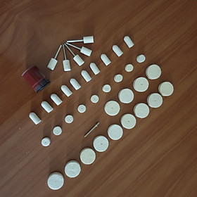 Mua Bộ 33 đánh bóng đầu lông cừu + tặng kem đánh bóng sử dụng cho máy khoan mài khắc mini đa năng - nỉ đánh bóng