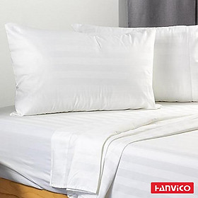 Ga trải giường HANVICO cotton màu trắng cao cấp chuẩn khách sạn