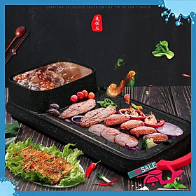 Mua Lẩu Nướng Điện Đa Năng 2 In 1 Chảo Nướng Không Khói Chất liệu đá Maifan