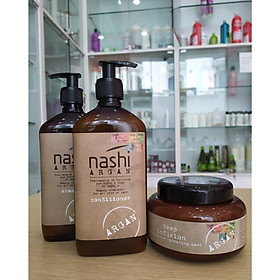 TRỌN BỘ GỘI - XẢ - Ủ NASHI ARGAN 500ML
