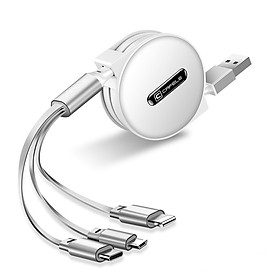 Dây cáp sạc đa năng Cafele 3 in 1 Type-C, 2 Lighning, Micro USB, cho iPhone/ iPad, Smartphone & Tablet Android (1.2M, Fast charge 3 in 1 Cable)- Hàng nhập khẩu