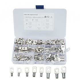 120pcs Bolt Hole Tinned Copper Terminals Set Wire Terminals Connector Cable Lugs Battery SC Terminals Glimpse of Mouth Models:A2792