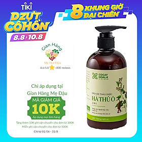 Dầu gội thảo dược Hà Thủ Ô Cỏ Cây Hoa Lá chiết xuất 100% từ thiên nhiên giúp làm chậm quá trình bạc tóc, phục hồi tóc hư tổn COCAYHOALA 300g