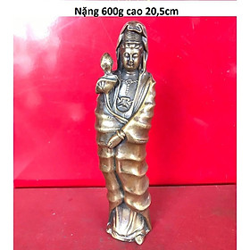 Mua Tượng quan âm cầm sen bằng đồng MS310
