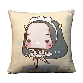 Gối vuông cô bé múa ba lê - GVCP071