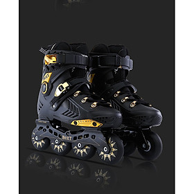 Giày Trượt Patin Người Lớn và Thiếu Niên Cao Cấp DLS-FX1, Size Cỡ Lớn, Thanh Gọn, Thời Trang và Bền Bỉ  - Đen Vàng - 43-44