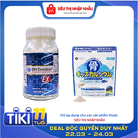 Canxi cá tuyết 140g Fine Japan và GH Creation tăng chiều cao - Tặng túi zip 5 kẹo mật ong Senjaku - Nội địa Nhật Bản