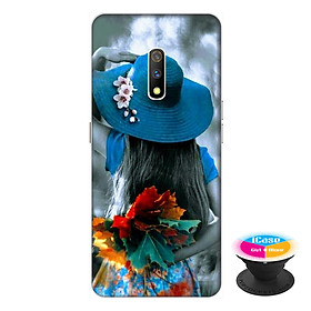 Ốp lưng dành cho điện thoại Realme X hình Cô Gái Mũ Xanh - tặng kèm giá đỡ điện thoại iCase xinh xắn - Hàng chính hãng