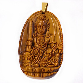 Mặt Phật Văn Thù Bồ Tát đá mắt hổ 3.6cm