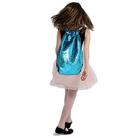 Glitter Drawstring Backpack Sequins Bag for Shopping Travel Pink Gold